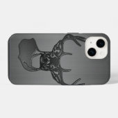 Coque Pour iPhone 14 Métal brossé - Buck Cerf à queue blanche (Verso Horizontal)