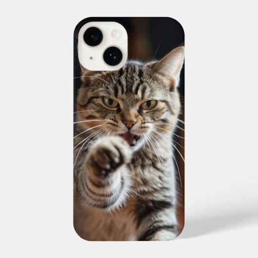 Coque Pour iPhone 14 Mignonne chatte lance un punch (Verso)