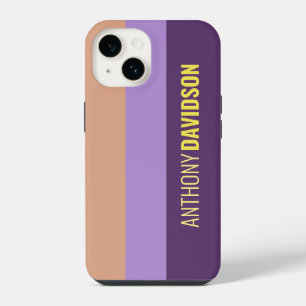 Coque Pour iPhone 14 Minimaliste Élégant Indigo Colorblock Ajoutez Votr