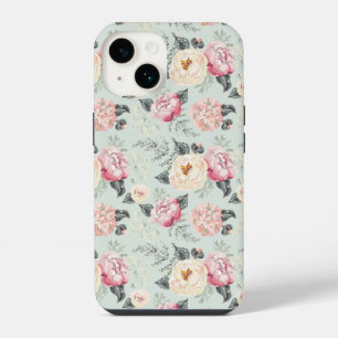 Coque Pour iPhone 14 Modèle de fleurs de jardin de roses roses