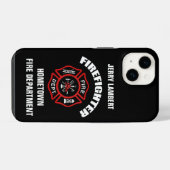 Coque Pour iPhone 14 Modèle de nom de pompier (Verso Horizontal)
