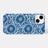 Coque Pour iPhone 14 Modèle floral chinois bleu (Verso Horizontal)