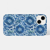 Coque Pour iPhone 14 Modèle floral chinois bleu (Verso Horizontal)