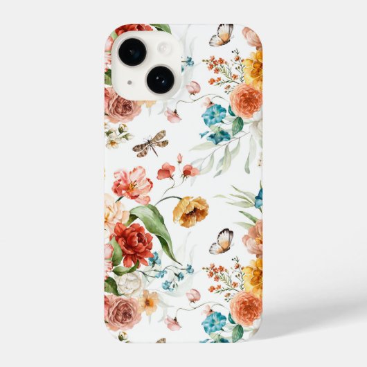 Coque Pour iPhone 14 Modèle floral du jardin (Verso)