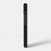 Coque Pour iPhone 14 Modern Black Rubber Lattice with Name (Côté gauche)