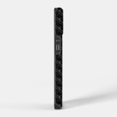 Coque Pour iPhone 14 Modern Black Rubber Lattice with Name (Côté droit)