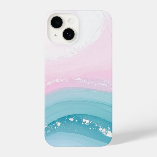 Coque Pour iPhone 14 Modern Stone Dusty Blue Marble (Verso)
