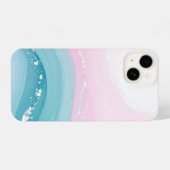 Coque Pour iPhone 14 Modern Stone Dusty Blue Marble (Verso Horizontal)