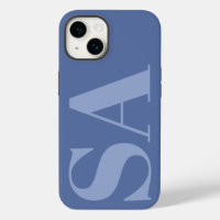 Moderne bleu initial monogramme minimal