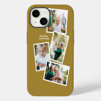 Moderne élégant multi photo famille moutarde éléga