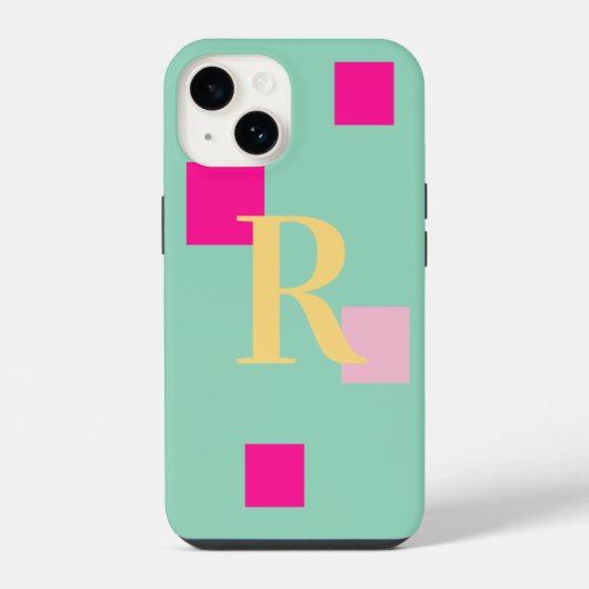 Coque Pour iPhone 14 Moderne Pastel Monogram (Verso)
