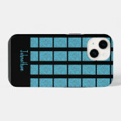 Coque Pour iPhone 14 Moderne Tropical Blue Splash Grey (Verso Horizontal)