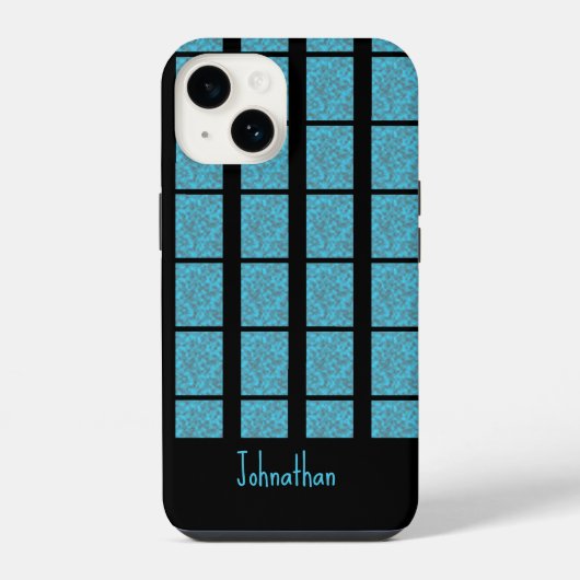 Coque Pour iPhone 14 Moderne Tropical Blue Splash Grey (Verso)