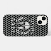 Coque Pour iPhone 14 Molon Labe Laurels au casque spartiate (Verso Horizontal)