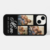 Coque Pour iPhone 14 Mom Established Black Elegant Script 3 Photo (Verso Horizontal)