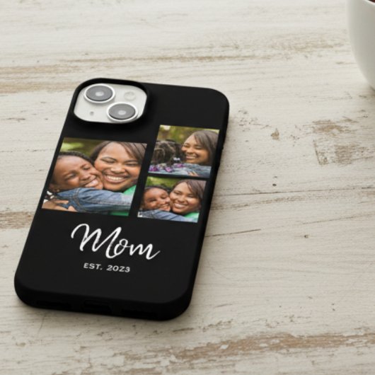 Coque Pour iPhone 14 Mom Established Modern Script Black 3 Photo