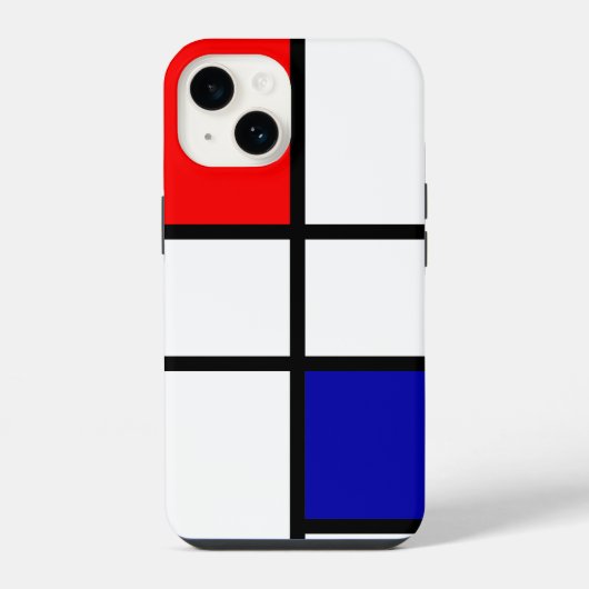 Coque Pour iPhone 14 Mondrian 3 (Verso)