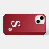 Coque Pour iPhone 14 Monogram Féminin Cœur Rouge Simple Moderne Chic (Verso Horizontal)