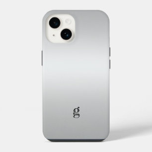 Coque Pour iPhone 14 Monogram Rustique Gris Sarcelle Personnaliser Unis