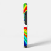 Coque Pour iPhone 14 Monogramme à rayures de moulin à vent arc-en-ciel (Côté gauche)