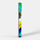 Coque Pour iPhone 14 Monogramme à rayures de moulin à vent arc-en-ciel (Côté droit)