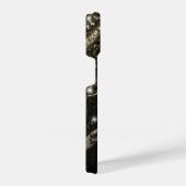 Coque Pour iPhone 14 Monogramme abstrait noir à ligne fausse or (Côté droit)