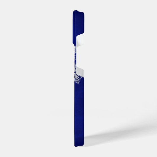 Coque Pour iPhone 14 Monogramme Bleu du ski de descente (Côté gauche)