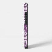 Coque Pour iPhone 14 Monogramme Botanique Violet (Côté gauche)