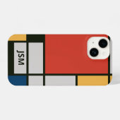 Coque Pour iPhone 14 Monogramme Carré De Stijl Inspiré (Verso Horizontal)