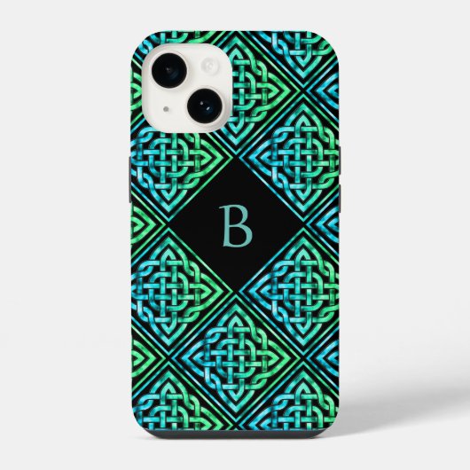 Coque Pour iPhone 14 Monogramme Celtic Knot iPhone 14 Coque (Verso)