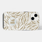 Coque Pour iPhone 14 Monogramme Chic Zèbre (Verso Horizontal)