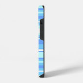 Coque Pour iPhone 14 Monogramme ciel bandes bleues (Côté gauche)