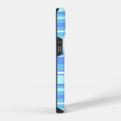 Coque Pour iPhone 14 Monogramme ciel bandes bleues (Côté droit)