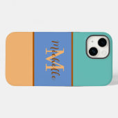 Coque Pour iPhone 14 Monogramme Coque-Mate iPhone 14 coque (Verso (horizontal))