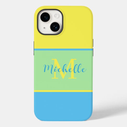 Coque Pour iPhone 14 Monogramme Coque-Mate iPhone 14 coque (Verso)