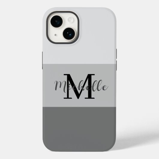 Coque Pour iPhone 14 Monogramme Coque-Mate iPhone 14 coque (Verso)