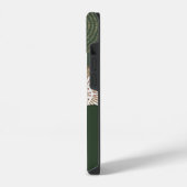 Coque Pour iPhone 14 Monogramme de cercles dorés bronze vert abstrait (Côté gauche)
