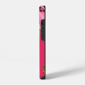 Coque Pour iPhone 14 Monogramme de géode rose et or (Côté gauche)