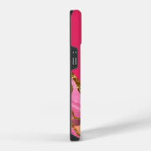 Coque Pour iPhone 14 Monogramme de géode rose et or (Côté droit)
