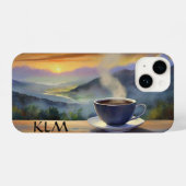 Coque Pour iPhone 14 monogramme de la brasserie du matin (Verso Horizontal)
