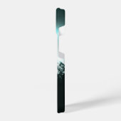 Coque Pour iPhone 14 Monogramme de lumière de néon bleu mystérieux de m (Côté gauche)