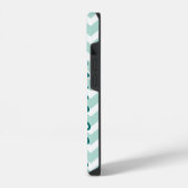 Coque Pour iPhone 14 Monogramme de menthe Chevron (Côté gauche)