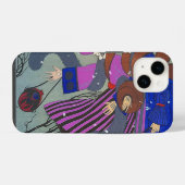 COQUE POUR iPhone 14 MONOGRAMME DE MODE HIVER DE NEIGE ART DÉCO (Verso Horizontal)