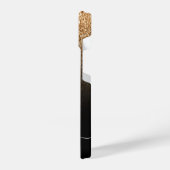 Coque Pour iPhone 14 Monogramme de Parties scintillant noire et dorée (Côté gauche)