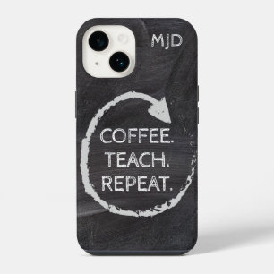 Coque Pour iPhone 14 Monogramme de phrase de tableau noir