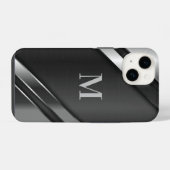 Coque Pour iPhone 14 Monogramme de texture métallique (Verso Horizontal)