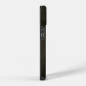 Coque Pour iPhone 14 Monogramme d'or brossé noir moderne (Côté droit)