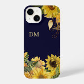 Coque Pour iPhone 14 Monogramme du jardin de tournesol (Verso)