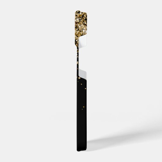 Coque Pour iPhone 14 Monogramme élégant de Parties scintillant or Glam (Côté gauche)