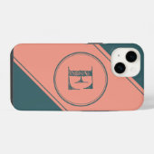 Coque Pour iPhone 14 Monogramme Initial Géométrique Cercle Rectangle (Verso Horizontal)